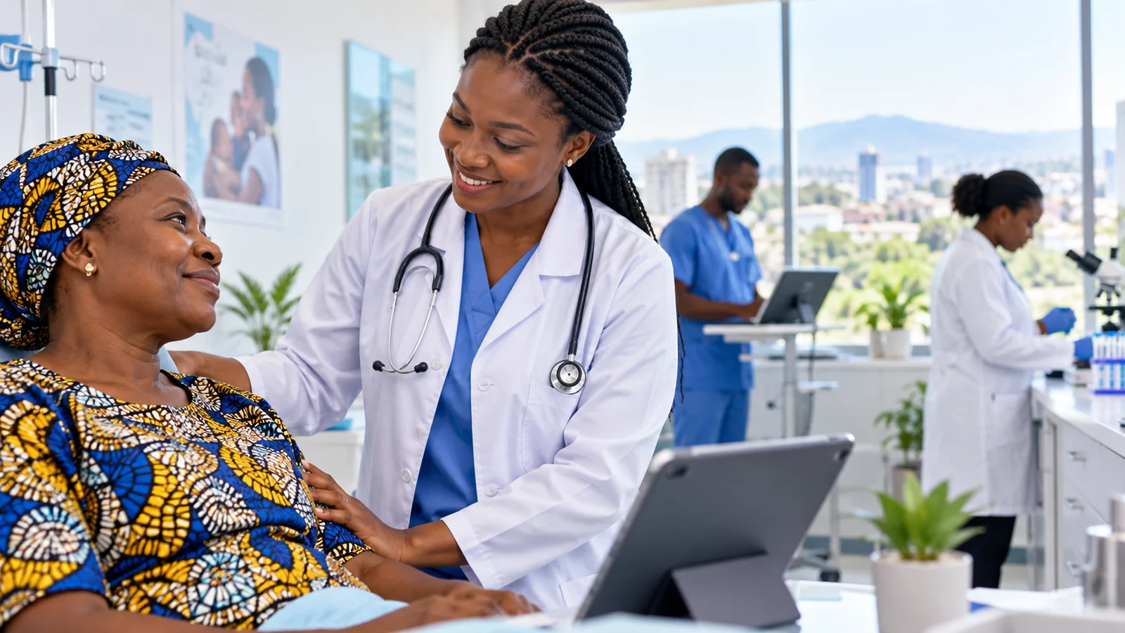 Professionnels de santé dans une clinique moderne