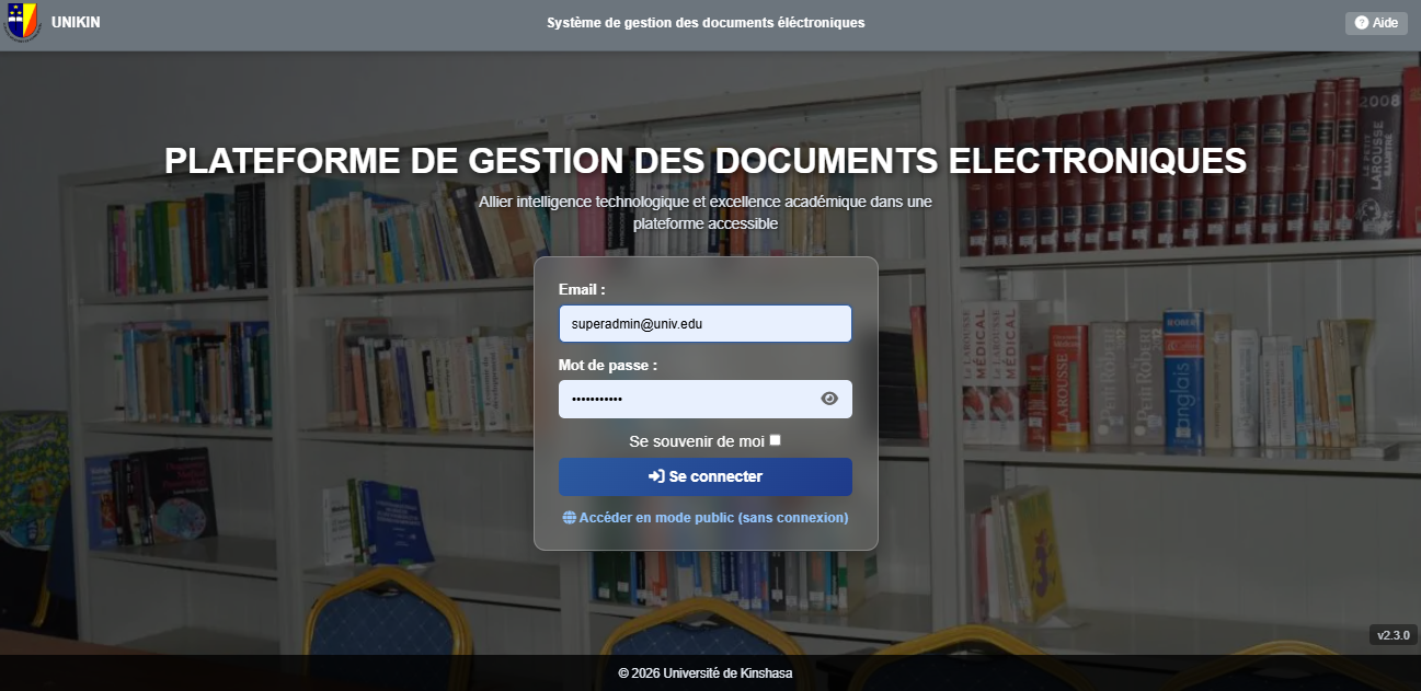 Logiciel d'archivage des travaux academiques